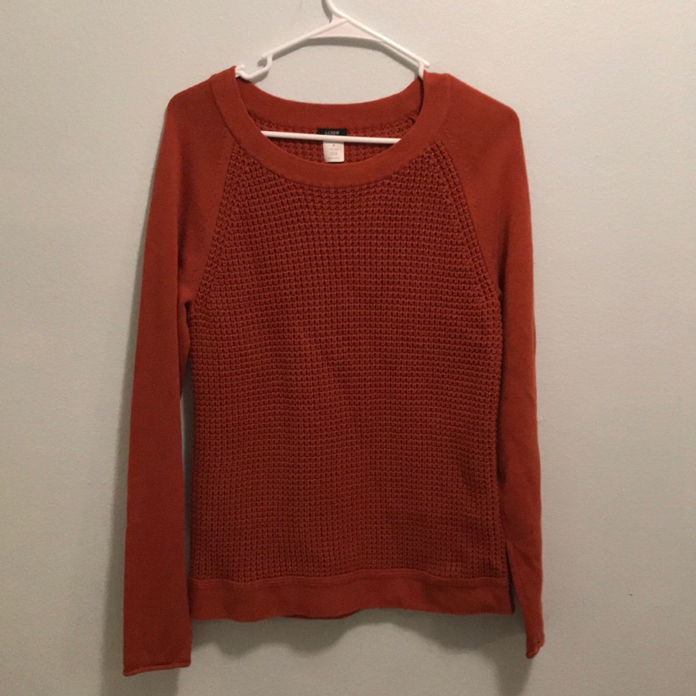 J. Crew Cozy Knit Sweater Rust Orange Size Medium
